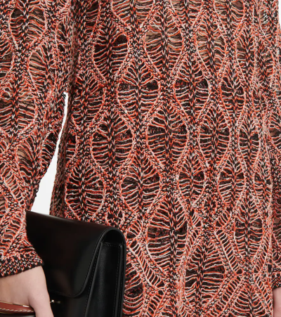 Chloé Openwork Linen And Silk Minidress In Folk Orange