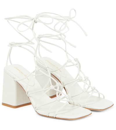 Shop Gianvito Rossi Minas Leather Sandals In White