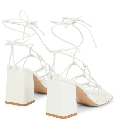 Shop Gianvito Rossi Minas Leather Sandals In White