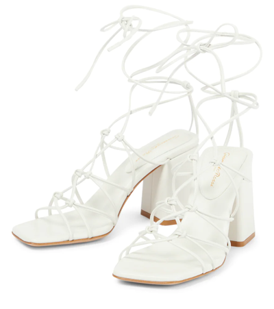 Shop Gianvito Rossi Minas Leather Sandals In White