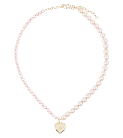 Shop Sydney Evan 14kt Gold Necklace With Pearls In 0