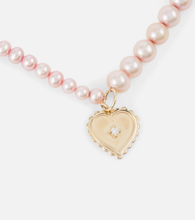 Shop Sydney Evan 14kt Gold Necklace With Pearls In 0