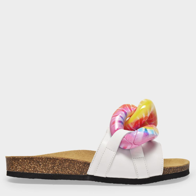 Shop Jw Anderson Chain Slides In Multicoloured