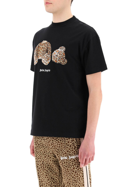 Shop Palm Angels Leopard Bear T-shirt In Black