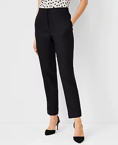 Shop Ann Taylor The High Waist Ankle Pant In Linen Blend In Black