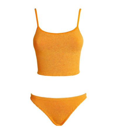 Shop Hunza G Scoop-neck Bikini In Orange