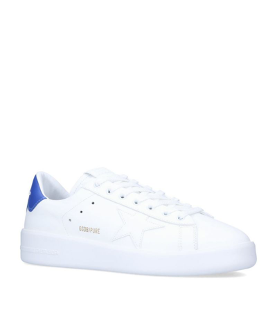 Shop Golden Goose Leather Pure Star Sneakers In White