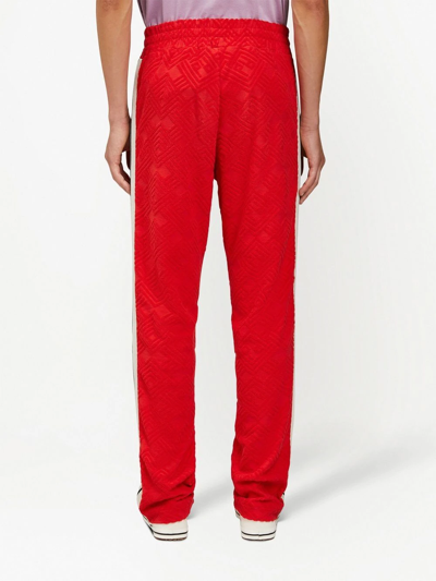 Palm Angels Terry Monogram Track Pants Red/Off White Men's - SS22 - US