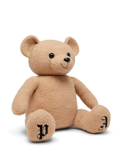 Shop Palm Angels Logo-embroidered Teddy Bear In Brown