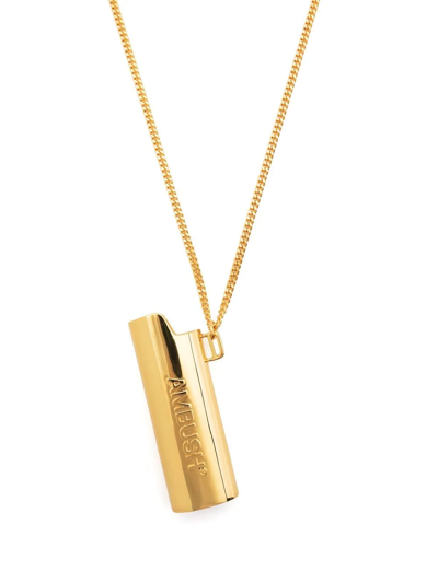Shop Ambush Logo Ligther Case Pendant Necklace In Gold