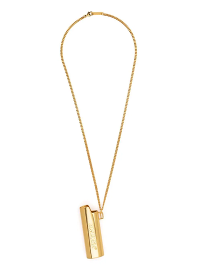 Shop Ambush Logo Ligther Case Pendant Necklace In Gold