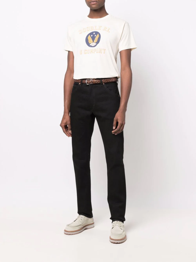 Shop Ralph Lauren Rrl High-waisted Slim-fit Jeans In Schwarz