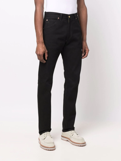 Shop Ralph Lauren Rrl High-waisted Slim-fit Jeans In Schwarz
