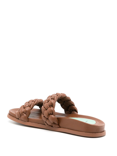 Shop Blue Bird Shoes Woven-strap Sandals In Brown