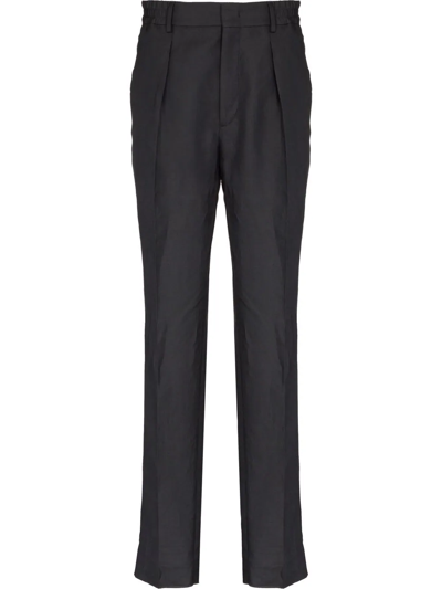 Shop Fendi High-waisted Tailored Trousers In Schwarz