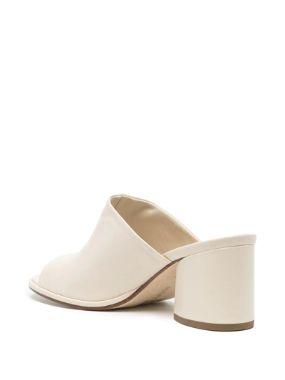 Shop Aeyde Amanda Jade 85mm Leather Mules In Weiss