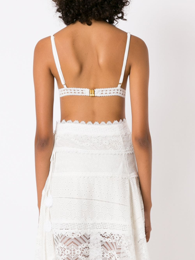 Shop Martha Medeiros Camille Crochet Triangle Top In White