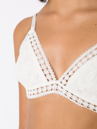 Shop Martha Medeiros Camille Crochet Triangle Top In White
