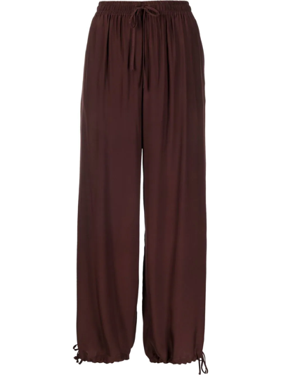 Shop Gold Hawk Drawstring Straight-leg Trousers In Red