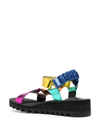 Shop Kurt Geiger Panelled Open-toe Sandals In Schwarz