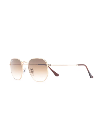 Ray Ban Round-frame Sunglasses In Gold