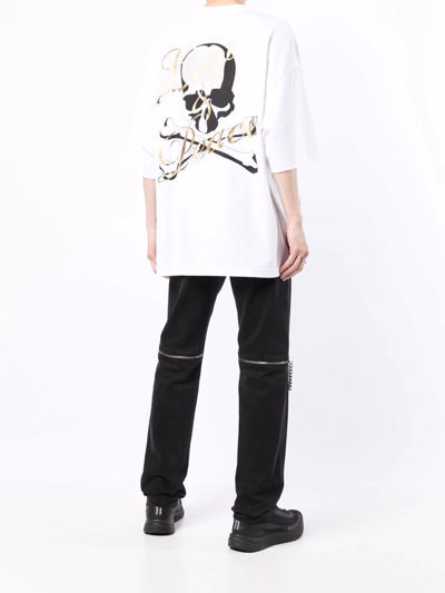 Mastermind Japan Skull And Bones Print T-shirt In Weiss