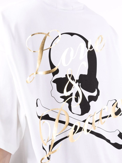 Mastermind Japan Skull And Bones Print T-shirt In Weiss