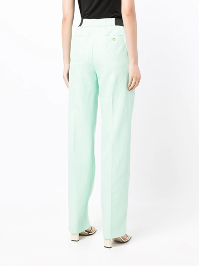 Loulou Studio High-rise Straight-leg Trousers In Green