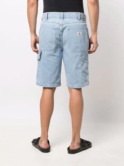 Dickies Construct Knee-length Denim Shorts In Blau