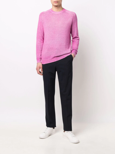 Shop Malo Round Neck Long-sleeved T-shirt In Rosa