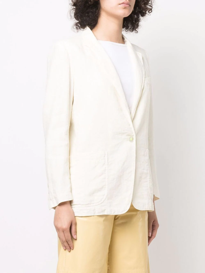Shop Forte Forte Single-breasted Tailored Blazer In Neutrals