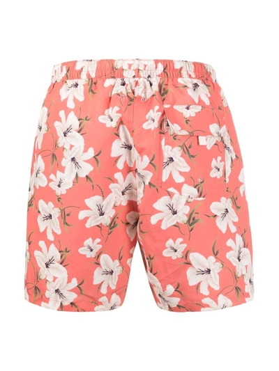 Shop Altea Floral-print Swim Shorts In Orange