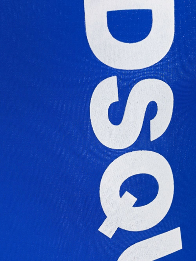 Shop Dsquared2 Logo Print Swimsuit In Blau