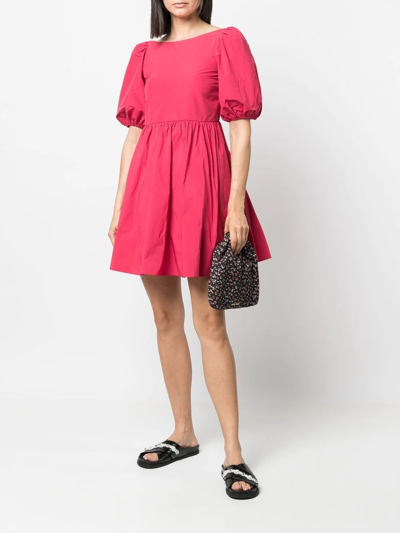Shop Red Valentino Puff-sleeved A-line Dress In Rosa