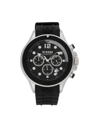 Shop Versus Men's 49mm Stainless Steel & Silicone Chronograph Watch In Black