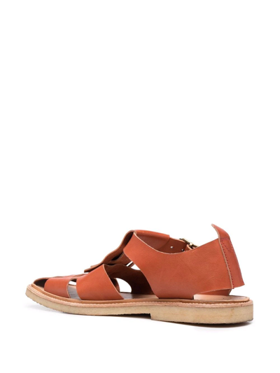 Shop Henrik Vibskov Side-buckle Fastening Sandals In Brown