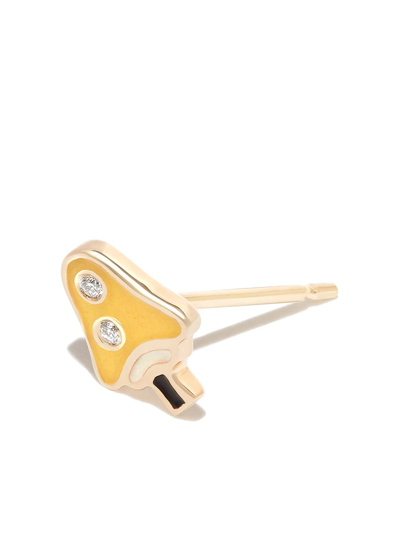 Shop Alison Lou 14kt Yellow Gold Mushroom Diamond Stud Earring