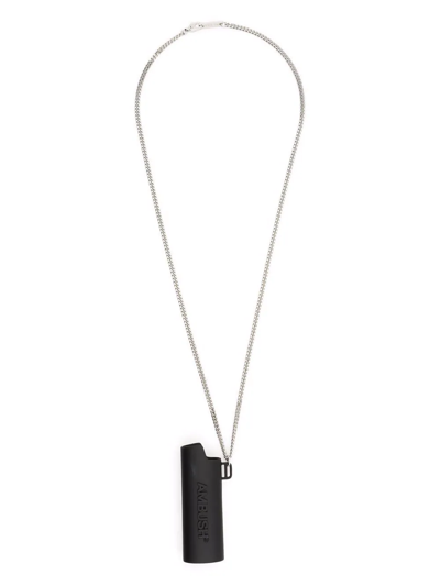Shop Ambush Logo Lighter Case Pendant Necklace In Silver
