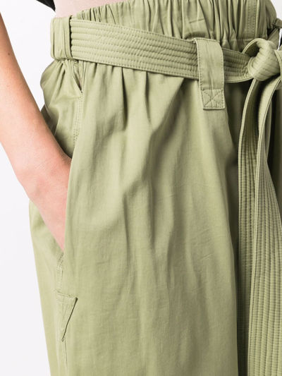 Shop Stella Mccartney High-waisted Wide-leg Trousers In Green