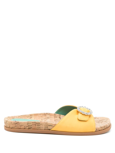 Shop Blue Bird Shoes Embellished Open-toe Sandals In Yellow