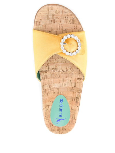 Shop Blue Bird Shoes Embellished Open-toe Sandals In Yellow