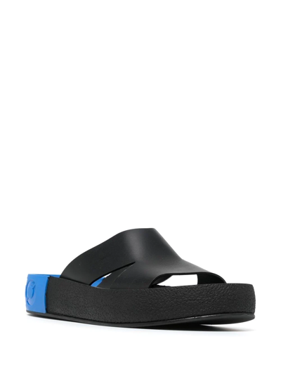 Shop Kenzo Two-tone Leather Sandals In Black