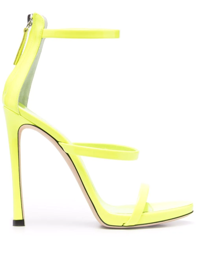 Shop Giuseppe Zanotti Open-toe Heeled Sandals In Yellow