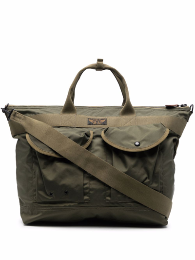 Shop Ralph Lauren Rrl Logo-patch Tote Bag In Green