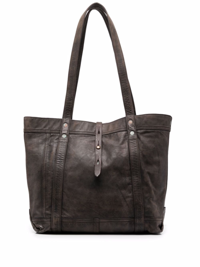 Shop Ralph Lauren Rrl Leather Tote Bag In Brown