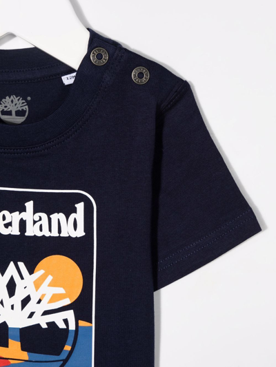 Timberland Logo-print Short-sleeve T-shirt In Blue