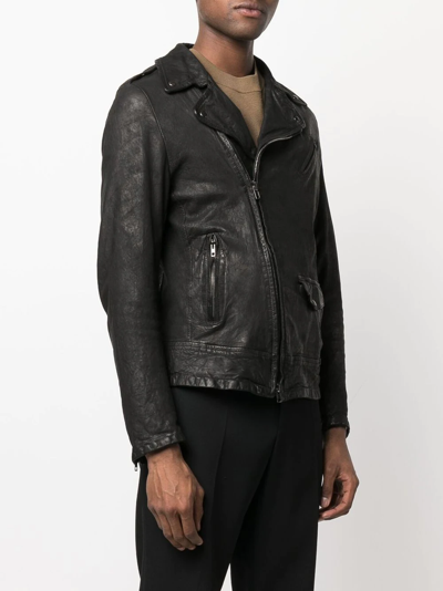 Leather Biker Jacket - Atterley In Black