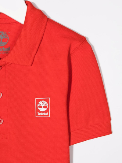 Timberland Logo-print Polo Shirt In Red