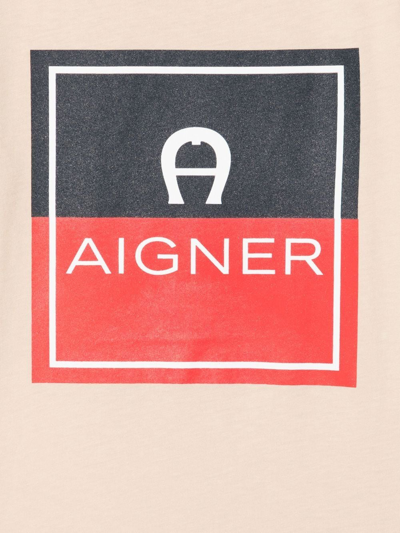 Shop Aigner Logo-print T-shirt In Brown