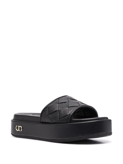 Shop Casadei Quilted Open-toe Sandals In Black